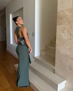 Christopher Esber Vivenda Drape Dress Green Size S/ AU 8 for rent on The Volte - image 5