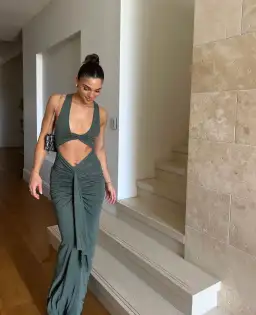 Christopher Esber Vivenda Drape Dress Green Size S/ AU 8 for rent on The Volte - image 3