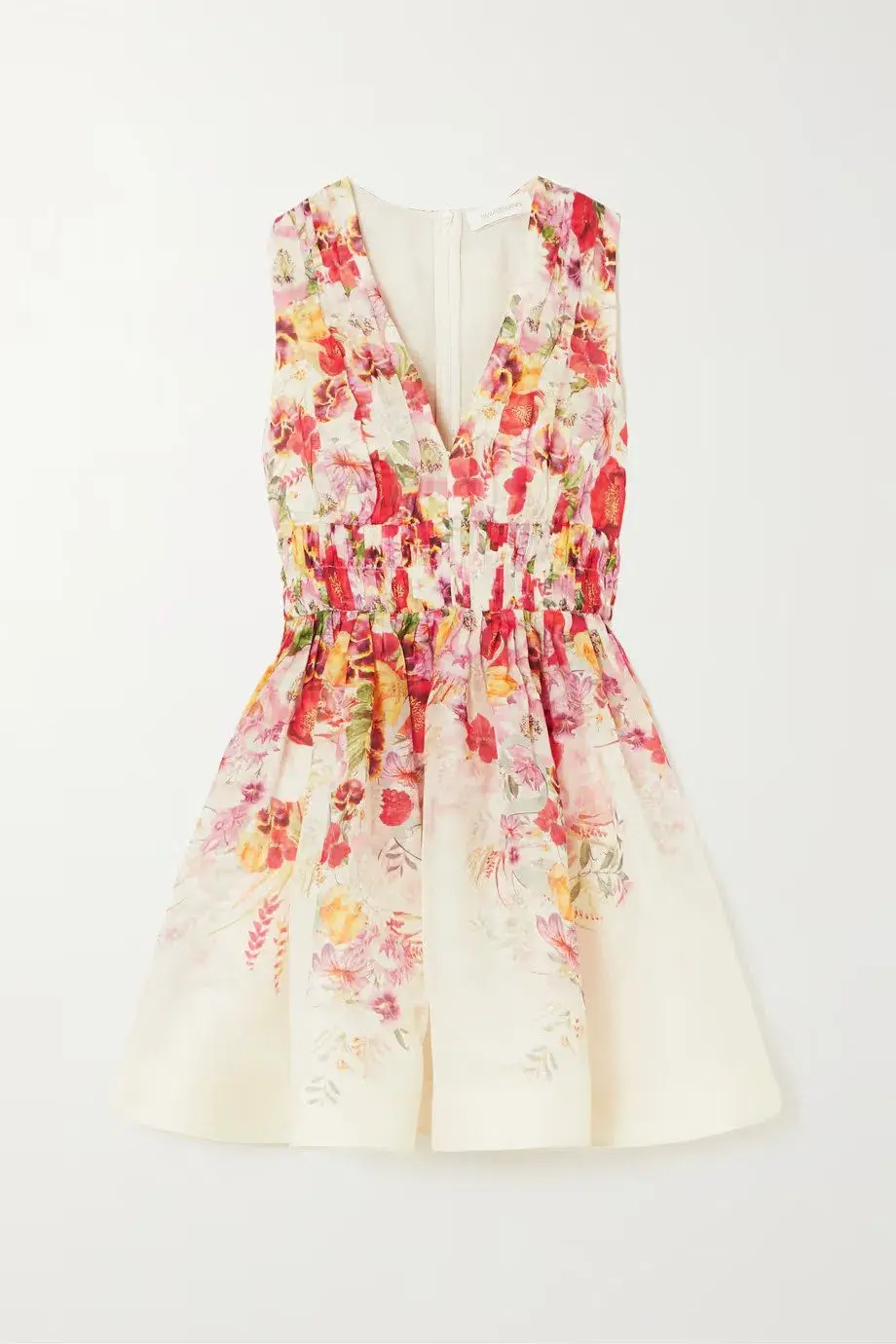 Zimmermann Wonderland V Neck Mini Dress Floral Size 0 / AU 8 for rent on The Volte - main image