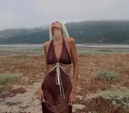 Onarin Ms.Pleat Cut-Out Dress Brown Size 8 for rent on The Volte - image 2