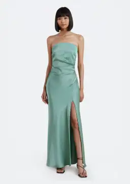 Bec & Bridge Symone Strapless Dress in Moss Green Size 8