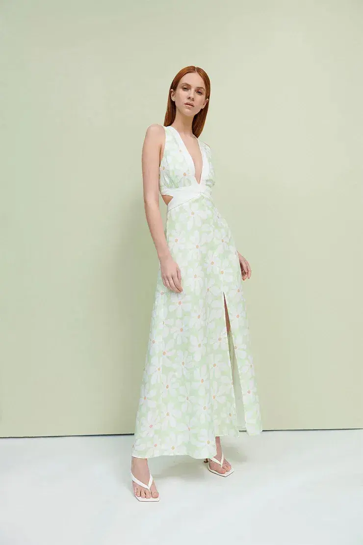 By Johnny Fleur Tie Back Midi Dress Floral Size 8 - Image 1