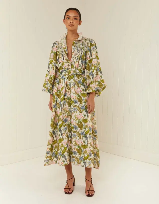 Palm Noosa Apollo Midi Dress in Jungle Pink Size 12 for rent on The Volte - main image