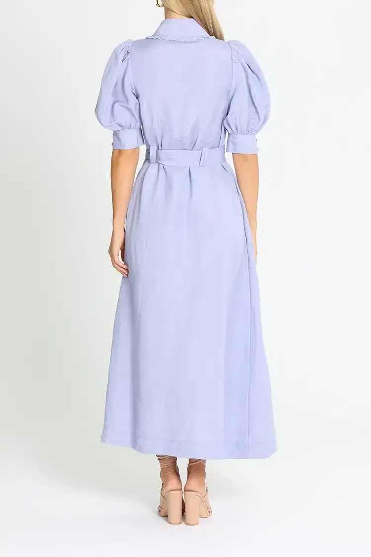 Aje Madeleine Belted Midi Dress in Lilac Size 8 for rent on The Volte - main image