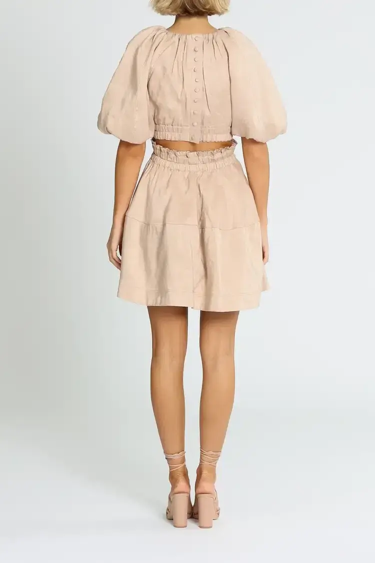 Aje Solitude Cutout Mini Dress in Beige Size 6 - Image 3