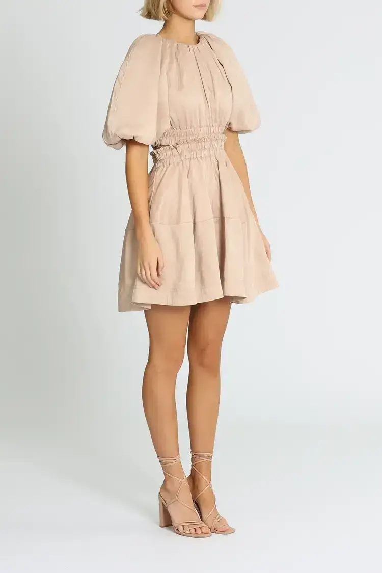 Aje Solitude Cutout Mini Dress in Beige Size 6 - Image 2