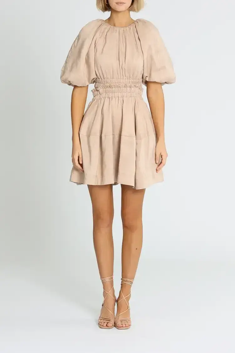 Aje Solitude Cutout Mini Dress in Beige Size 6 - Image 1
