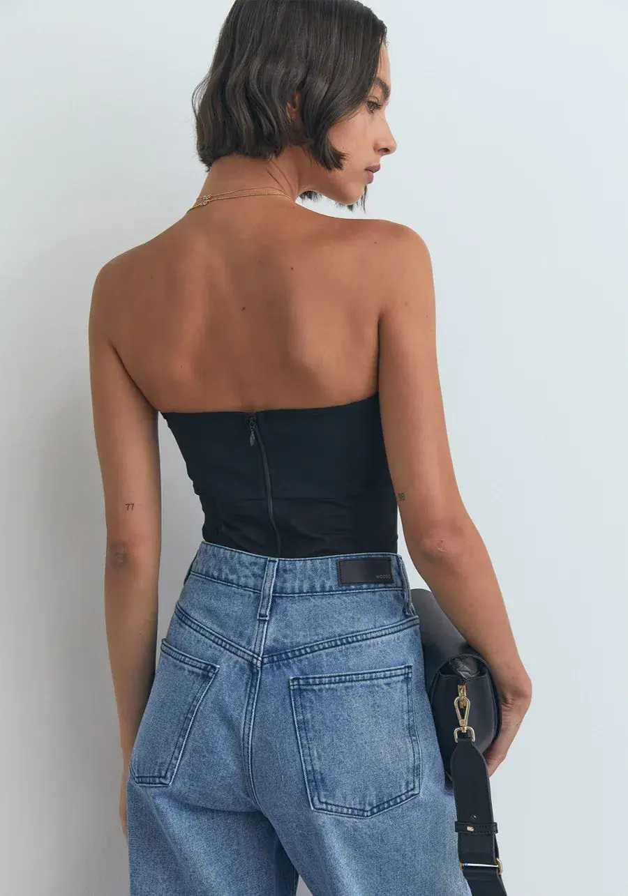 Viktoria and Woods Rome Bustier Corset Top in Black Size 1 / AU 8 for rent on The Volte - main image