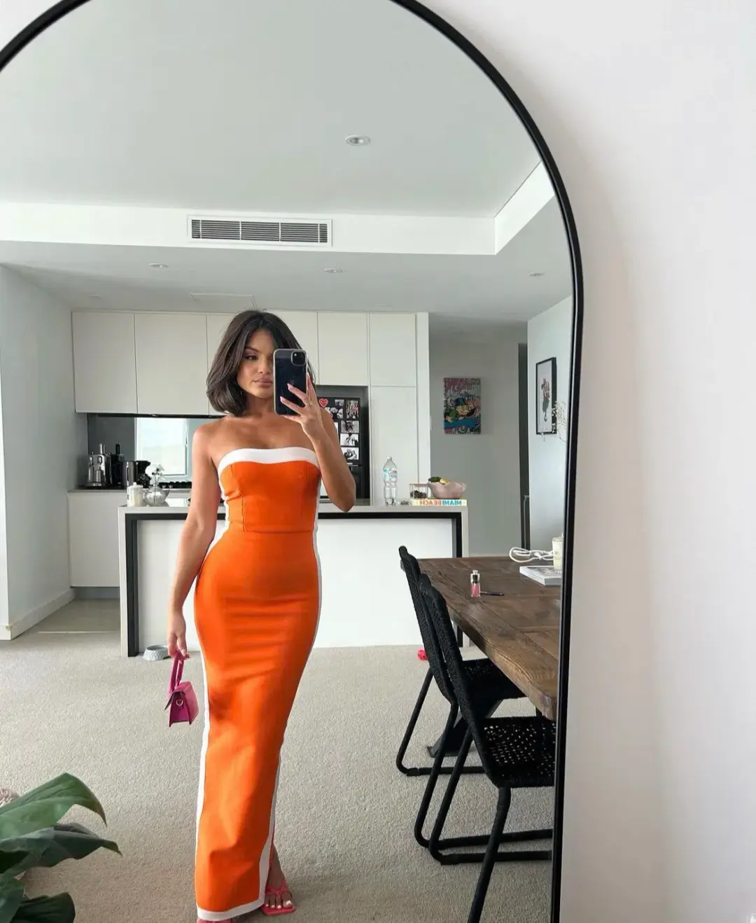 Bianca & Bridgett Ashley Dress Orange Size 6 for rent on The Volte - main image