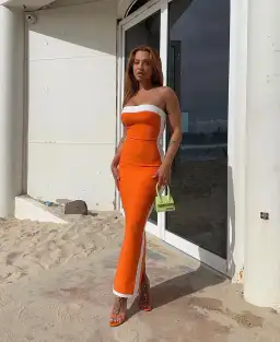 Bianca & Bridgett Ashley Dress Orange Size 6 for rent on The Volte - image 4