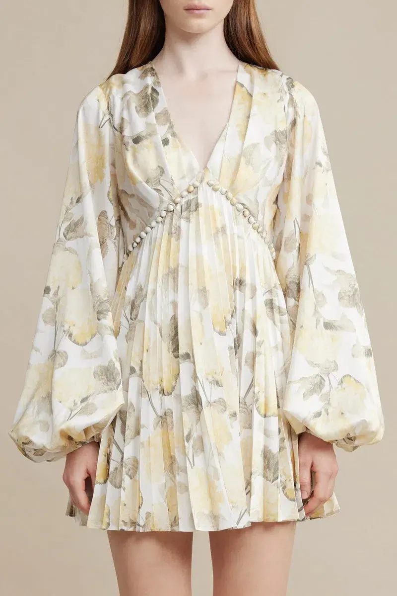 Acler Faris Dress Yellow Print Size 14 - Image 2