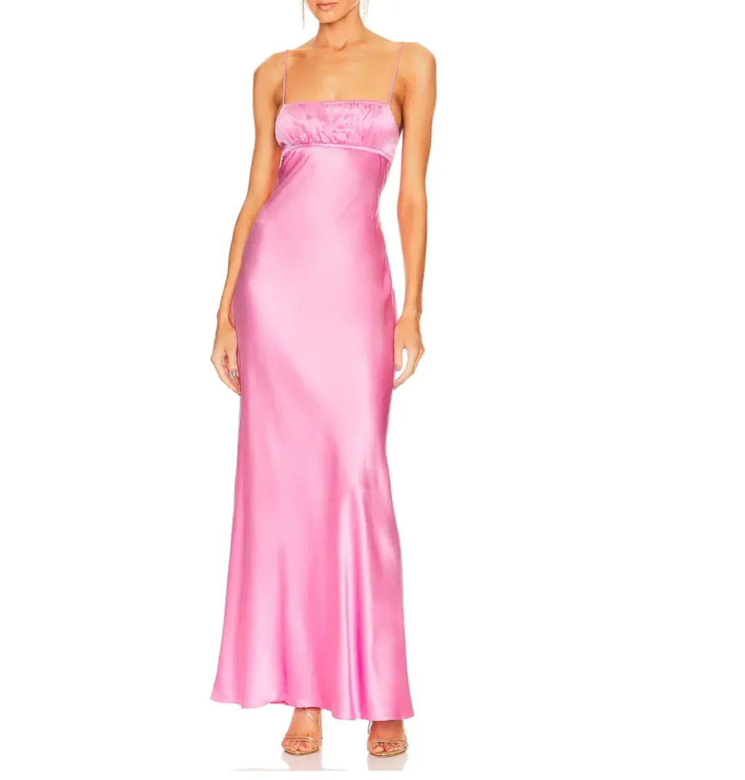 Bec & Bridge Amber Silk Maxi Dress Pink Size 8 for rent on The Volte - main image