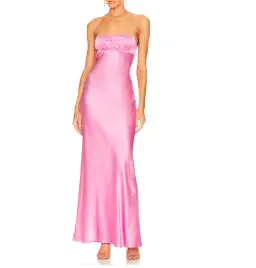 Bec & Bridge Amber Silk Maxi Dress Pink Size 8 for rent on The Volte - image 4