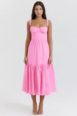 House of CB Elia Midi Dress Pink Size XS/Au 6 for rent on The Volte - image 1