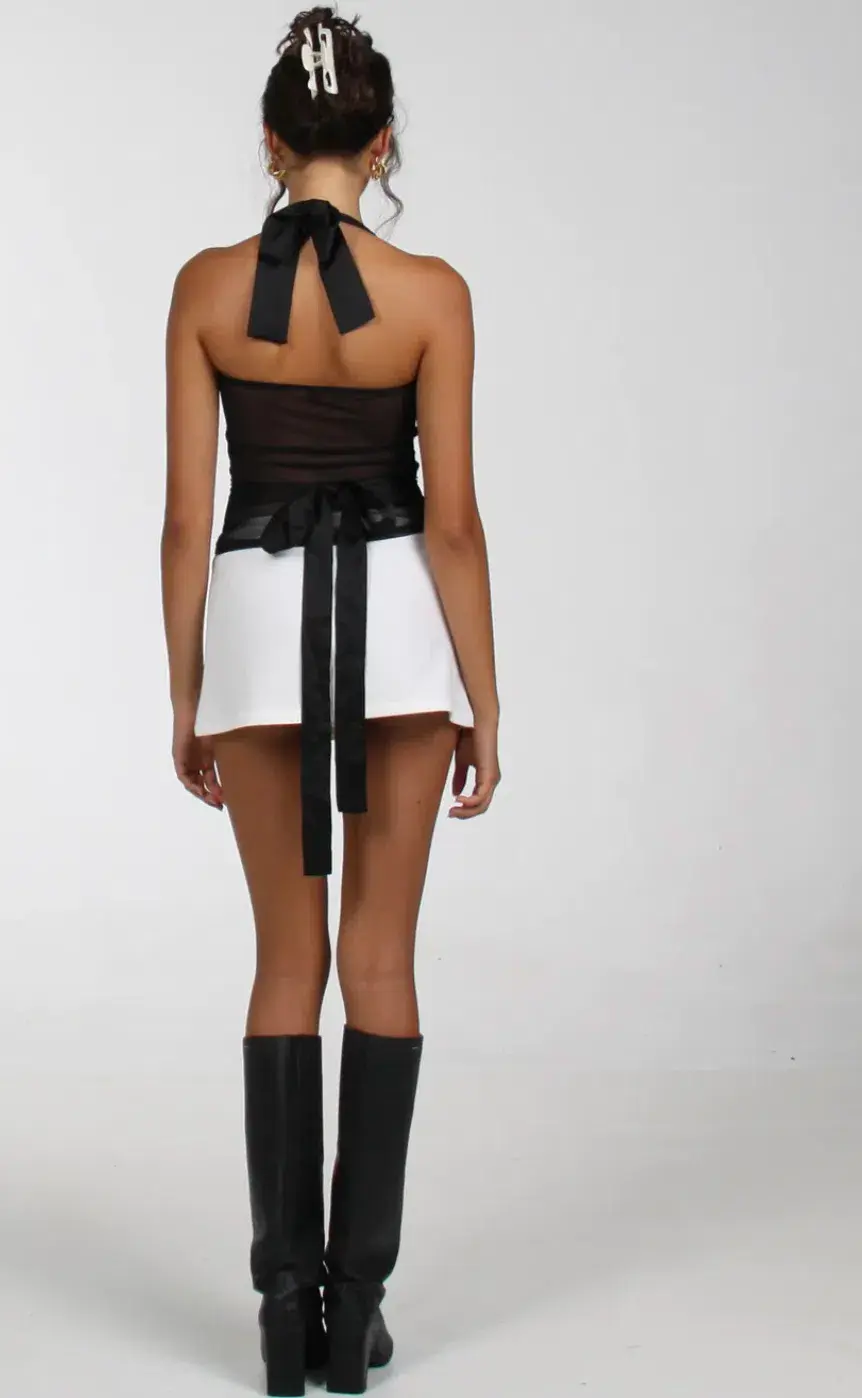 Amelie Teje Midnight Curfew Mesh Bustier Black Size S/Au 8 for rent on The Volte - main image