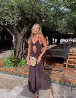 One Mile The Label Sammy Maxi Dress Cocoa Size XS/AU 6 for rent on The Volte - image 1