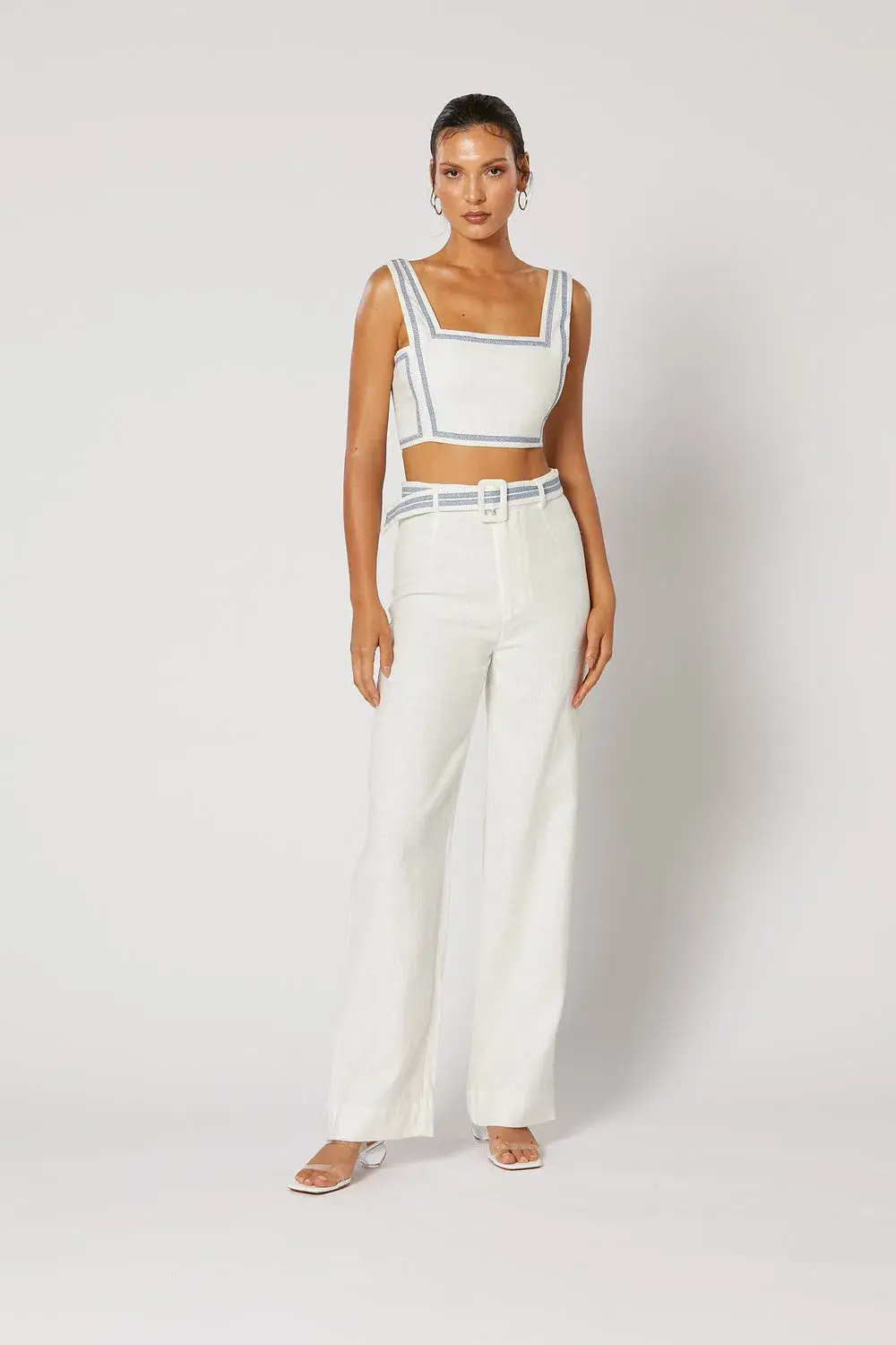 Winona Vittoria Top and Pant Set White Print Size 6 & 8 for rent on The Volte - main image