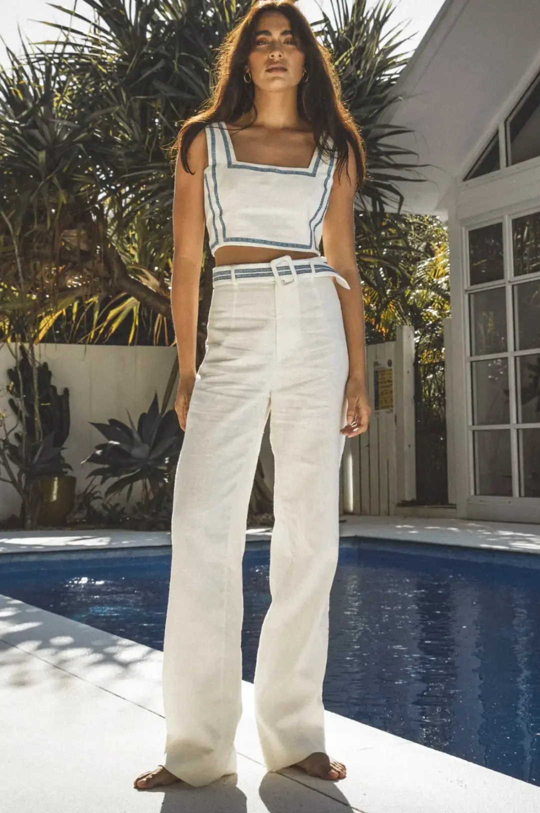 Winona Vittoria Top and Pant Set White Print Size 6 & 8 for rent on The Volte - main image