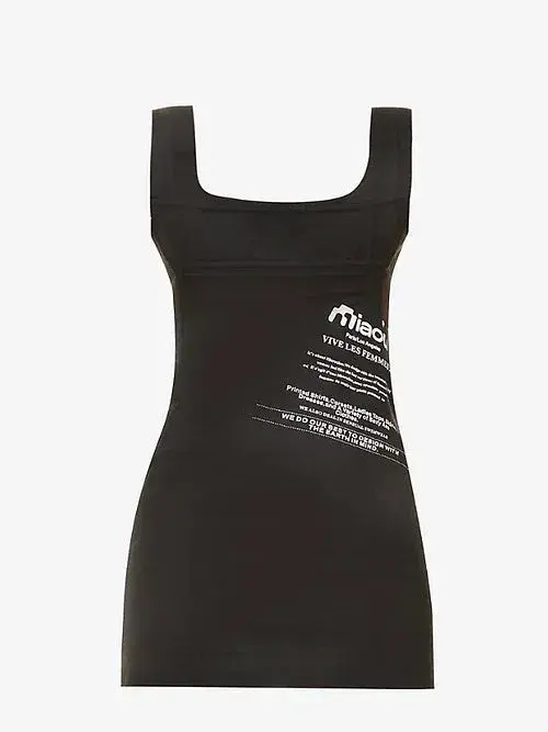 Miaou Missed Connections Dress Black Print Size 8 for rent on The Volte - main image