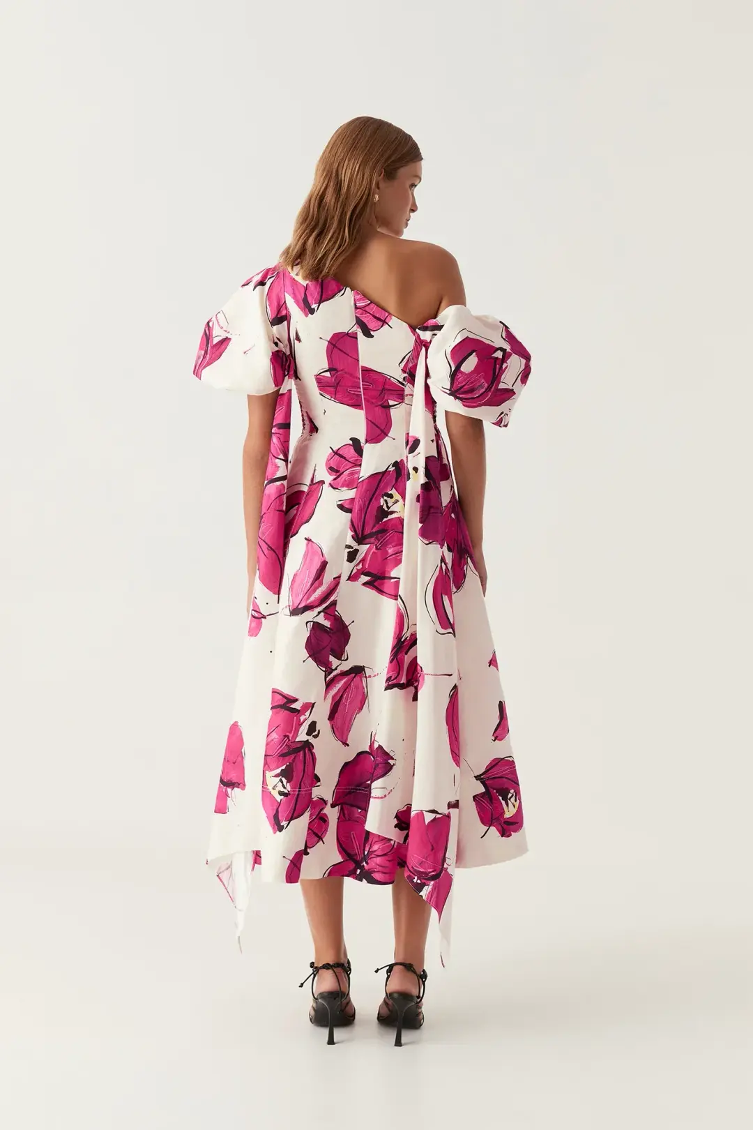Aje Arista Tulip Sleeve Midi Dress Floral Size 8 for rent on The Volte - main image