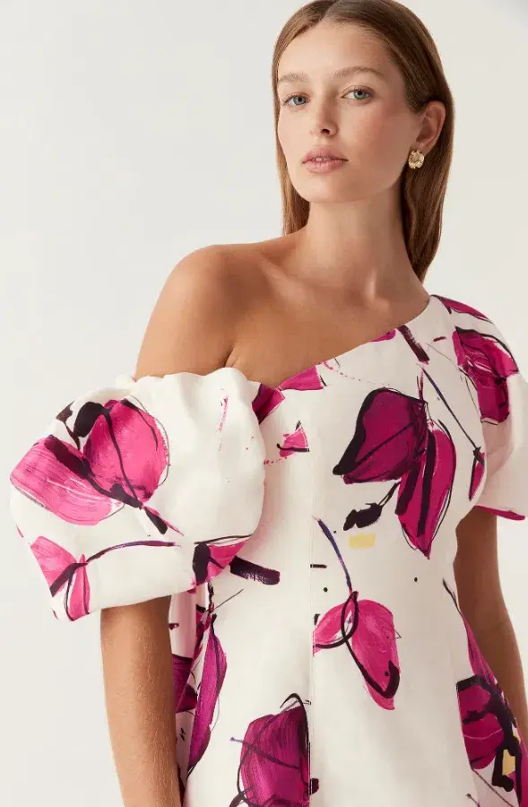 Aje Arista Tulip Sleeve Midi Dress Floral Size 8 - Image 3