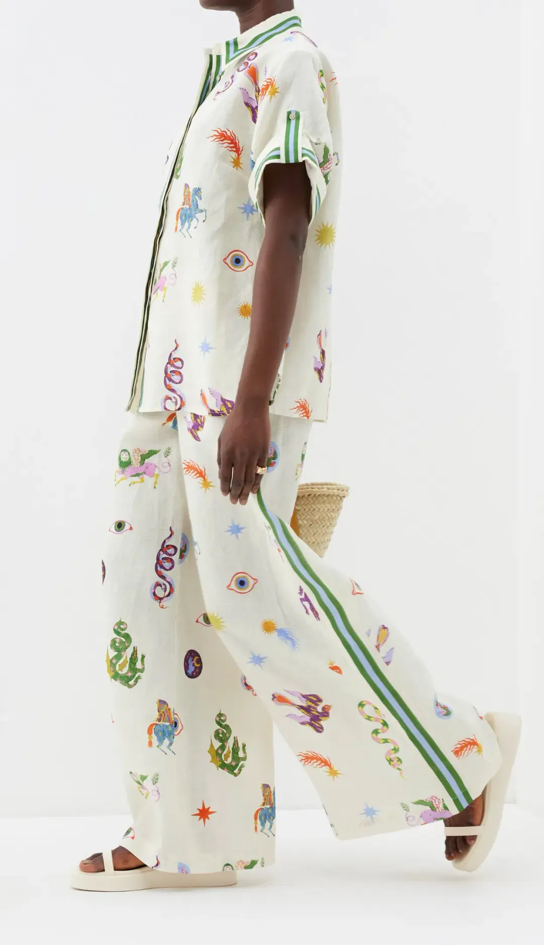 Alemais Matches Exclusive Ivory Aether Pants and Top Set Print Size 14 for rent on The Volte - main image