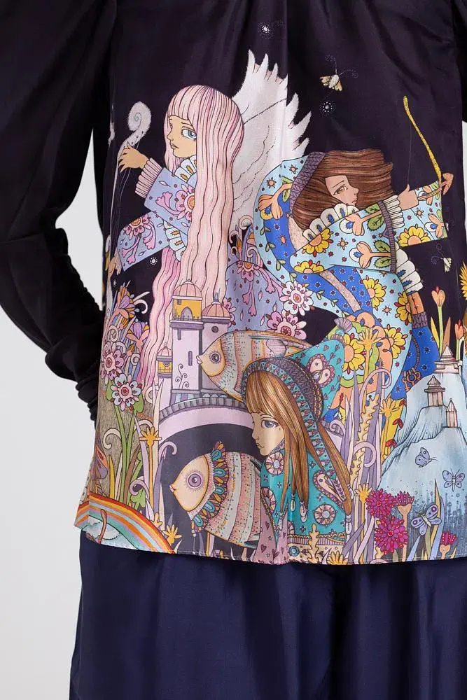 Zimmermann Celestial Zodiac Blouse & Pants Set Print Size 4/Au 16 for rent on The Volte - main image