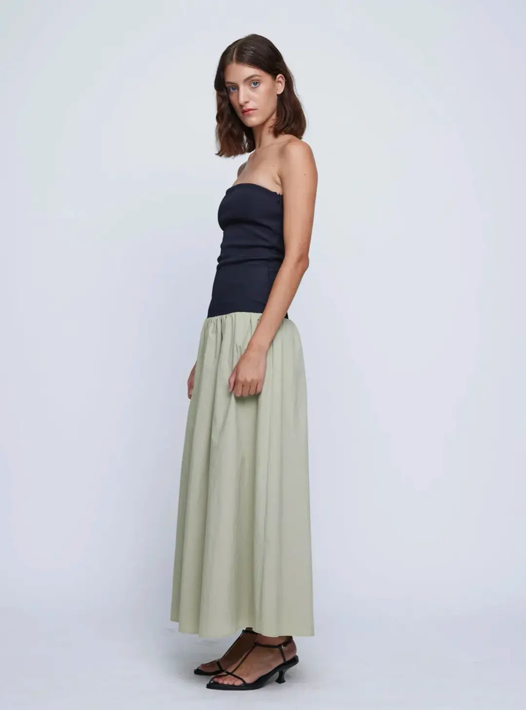 Anna Quan Amyra Maxi Dress Black/Green Size 8 for rent on The Volte - main image