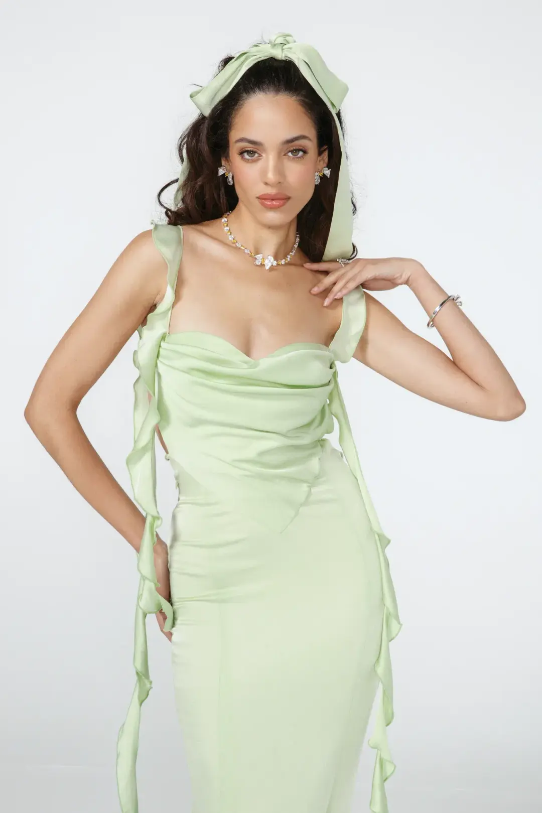 Nana Jacqueline Caroline Dress Green Size AU 8 for rent on The Volte - main image