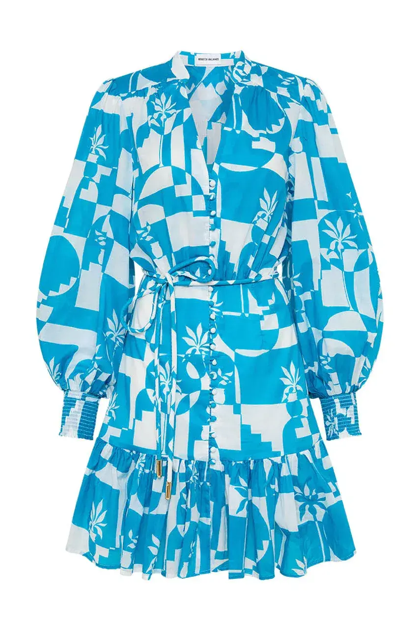 Rebecca Vallance Ibiza Mini Dress Print Size 10 for rent on The Volte - main image