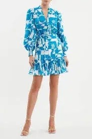 Rebecca Vallance Ibiza Mini Dress Print Size 10 for rent on The Volte - main image