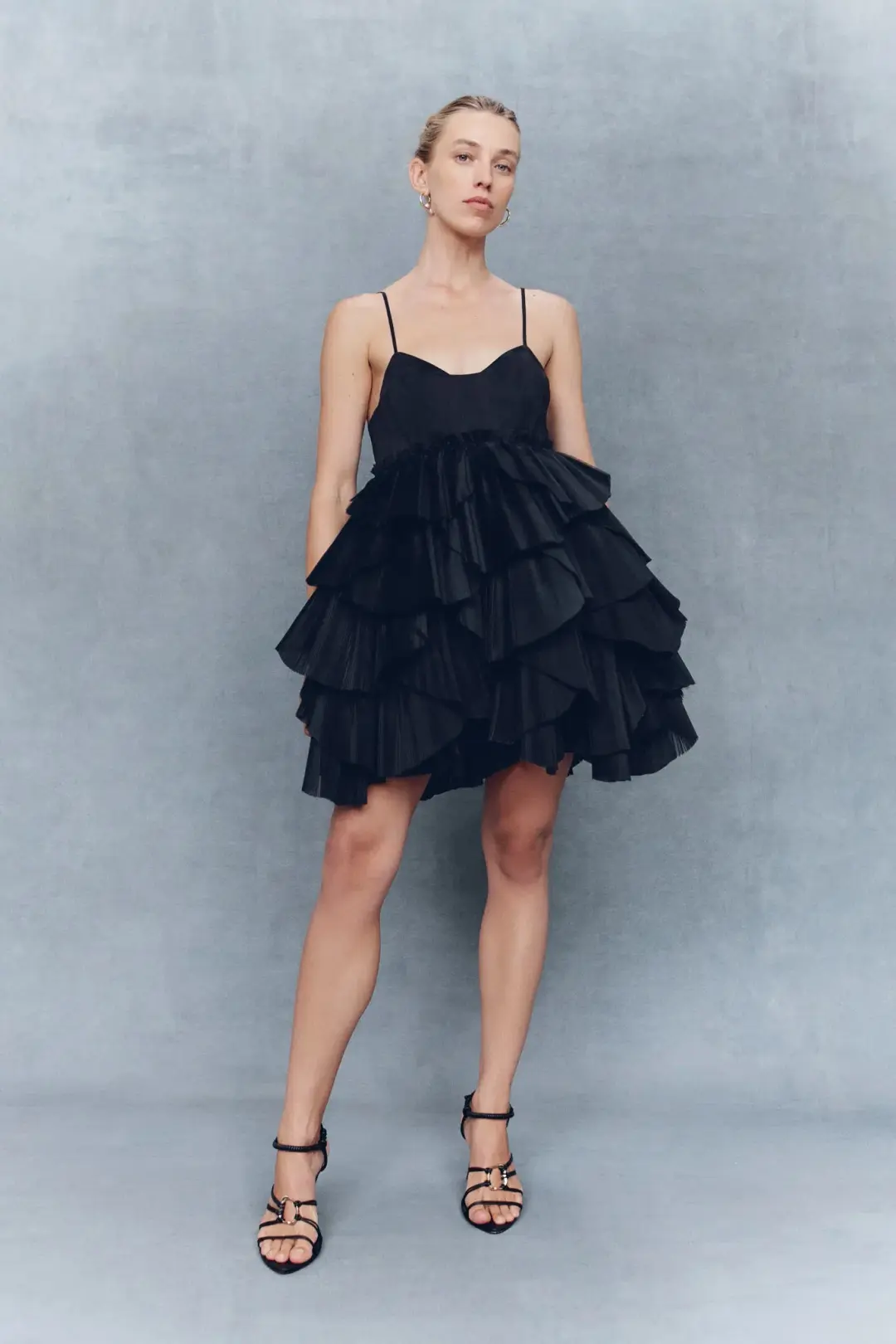 Aje Elise Pleat Mini Dress in Black Size 10 AU / 6 US for rent on The Volte - main image
