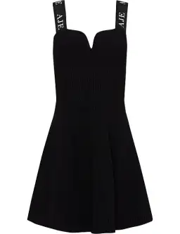 Aje Amber Knit Tie Shoulder Mini Dress Black Size 12 for rent on The Volte - image 6