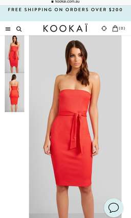 Kookai Octavia Dress Red Size 1