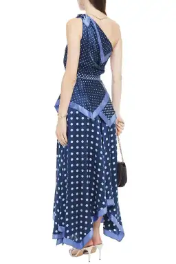 Altuzarra One Shoulder Polka Dot Silk Maxi Dress Blue Size 16/18 for rent on The Volte - image 2