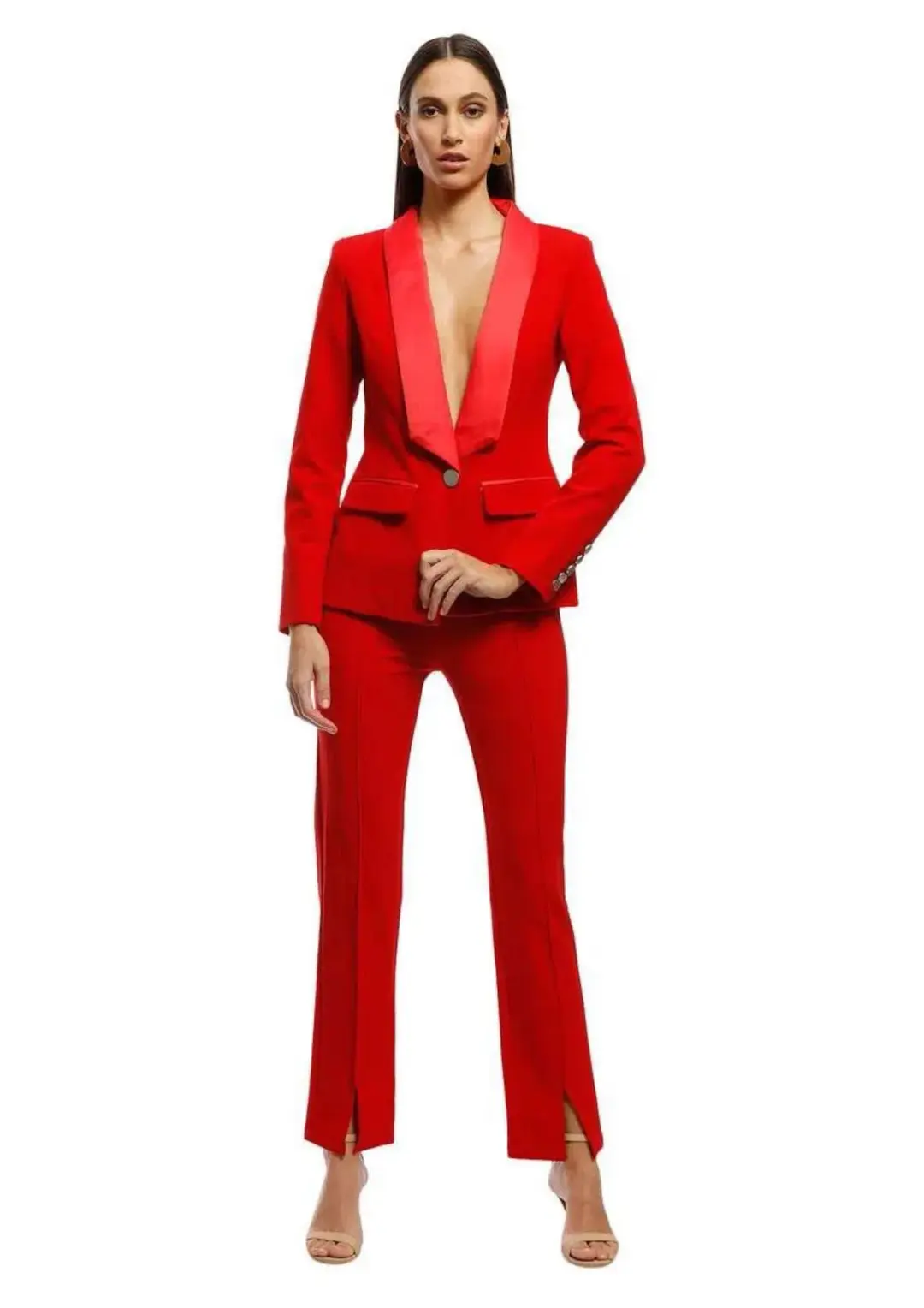 Bianca and Bridgett Milan Blazer and Pants Set Red Size 14 for rent on The Volte - main image