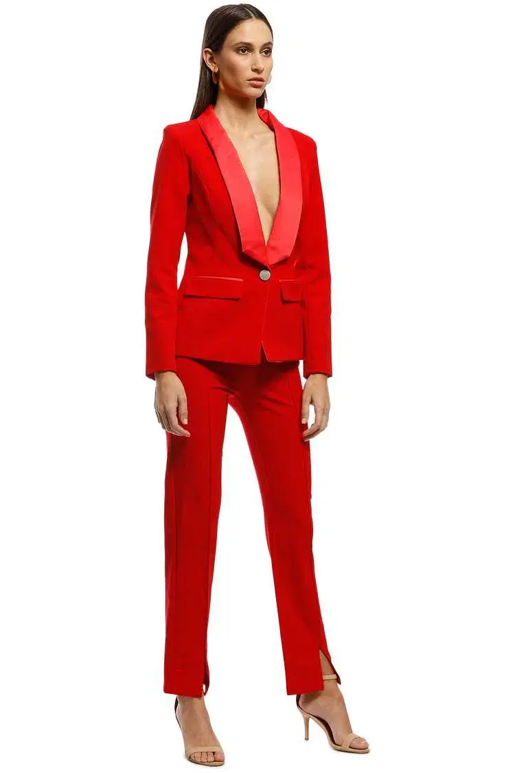 Bianca and Bridgett Milan Blazer and Pants Set Red Size 8 for rent on The Volte - main image