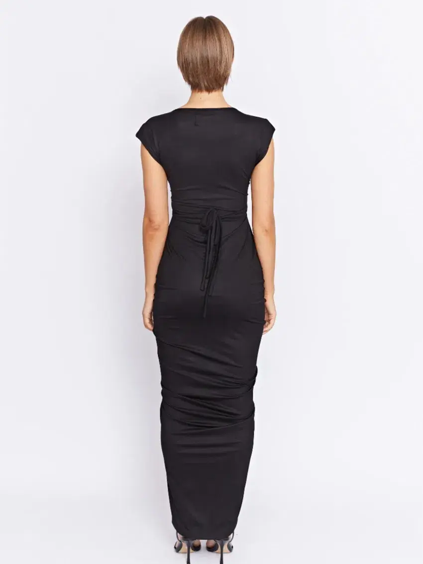 Pfeiffer Ramos Midi Dress Black Size 10 for rent on The Volte - main image