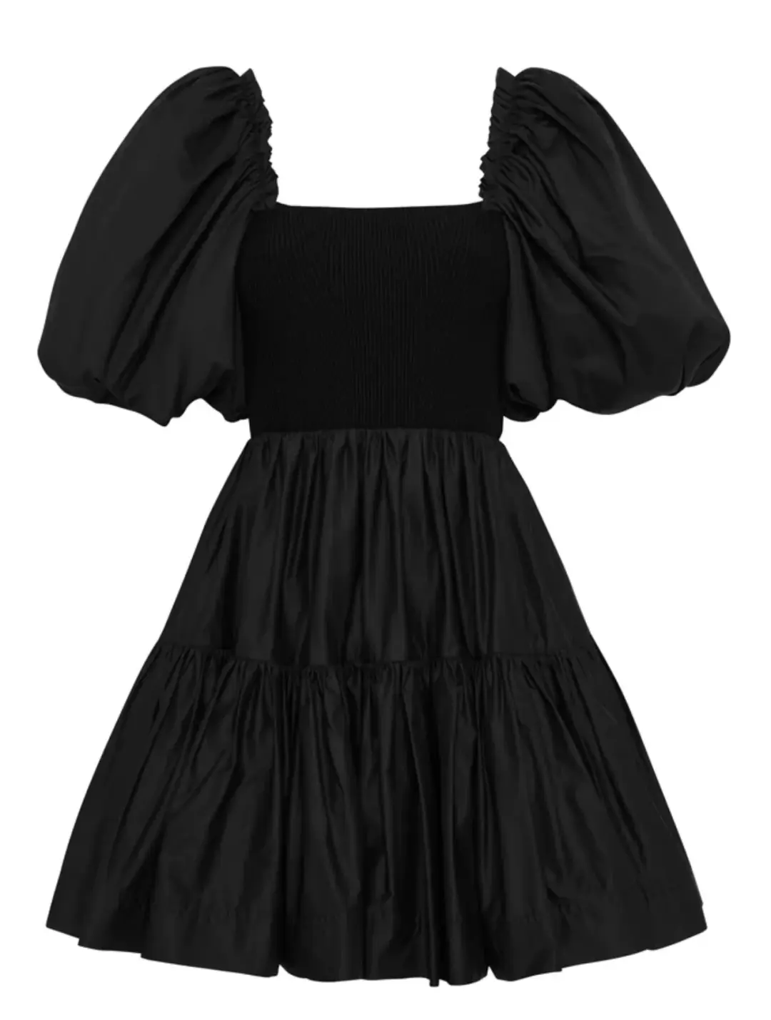 Aje Casa Puff Sleeve Mini Dress Black Size 12 for rent on The Volte - main image