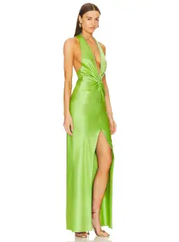 Khanums X Revolve Pear Halter Gown Green Size XS/Au 6 for rent on The Volte - image 2