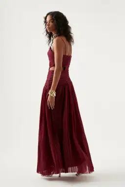 Aje Laurier Wave Maxi Dress Burgundy Size 4 for rent on The Volte - image 3