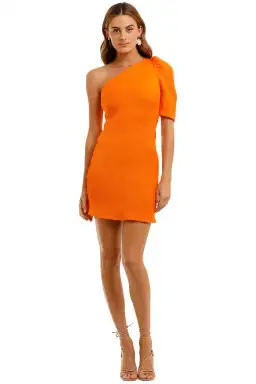 By Johnny Shell Shoulder Sleeve Mini Dress Orange Size 12