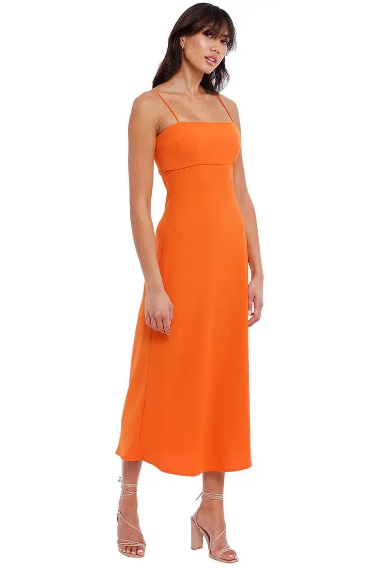 By Johnny Nicole Bias Dress Orange Size 10 - Image 2