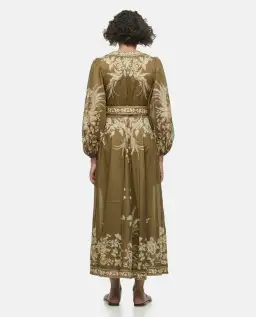Zimmermann Anneke Cotton Voile Wrap Midi Dress in Olive Green Size 2/Au 12 for rent on The Volte - image 2