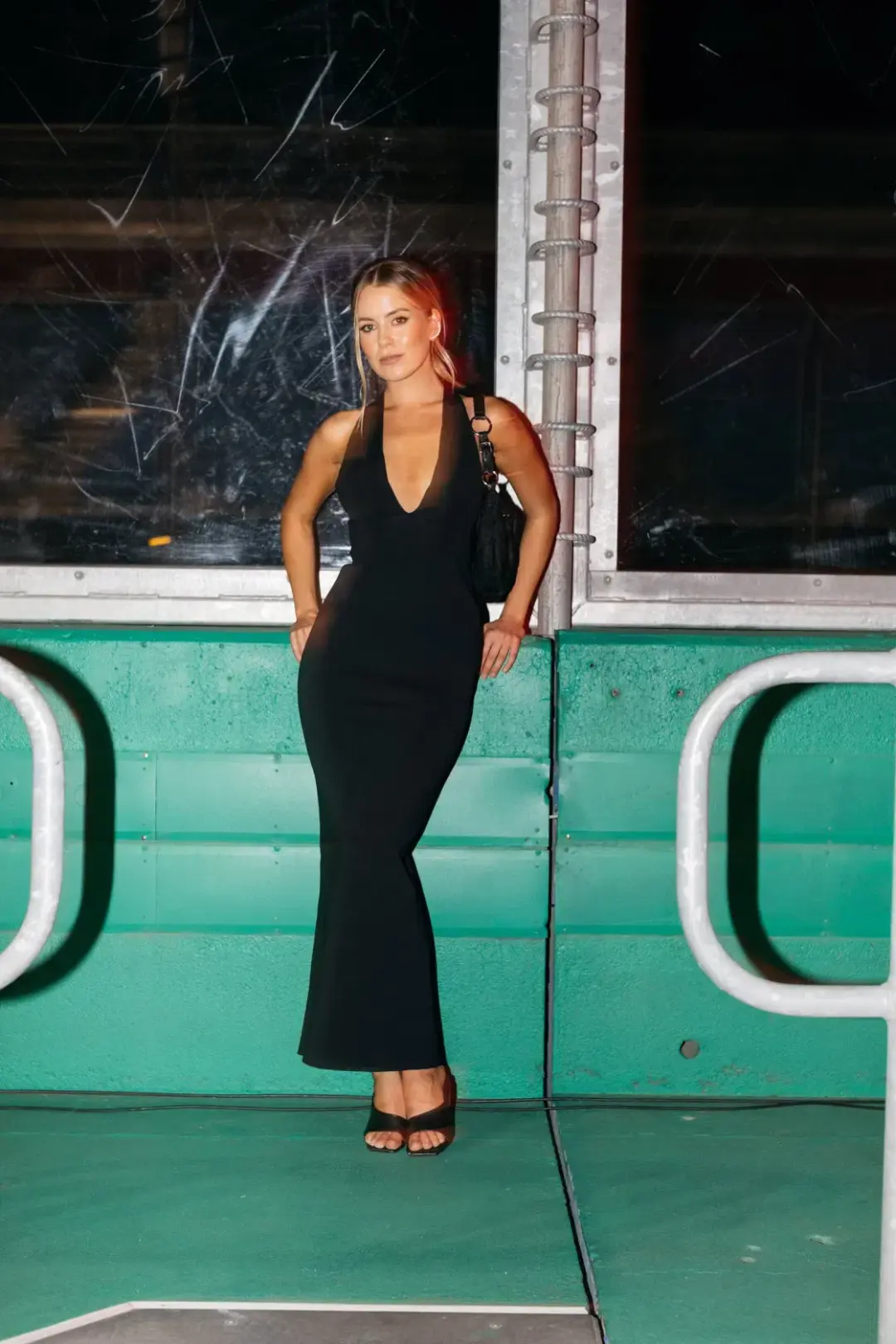 Scanlan Theodore Crepe Knit Turban Twist Dress Black Size M / Au 10 for rent on The Volte - main image