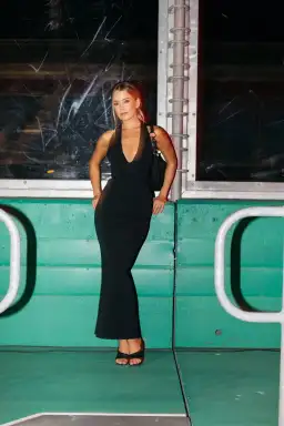 Scanlan Theodore Crepe Knit Turban Twist Dress Black Size M / Au 10 for rent on The Volte - image 4