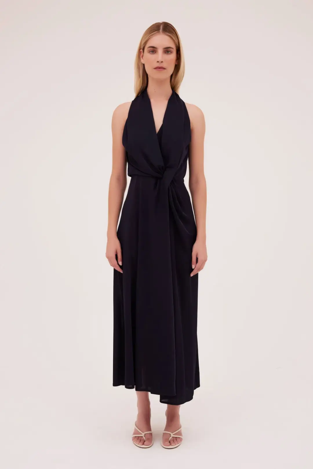 Bianca Spender Jersey Entwined Short Dress Navy Size 12 for rent on The Volte - main image