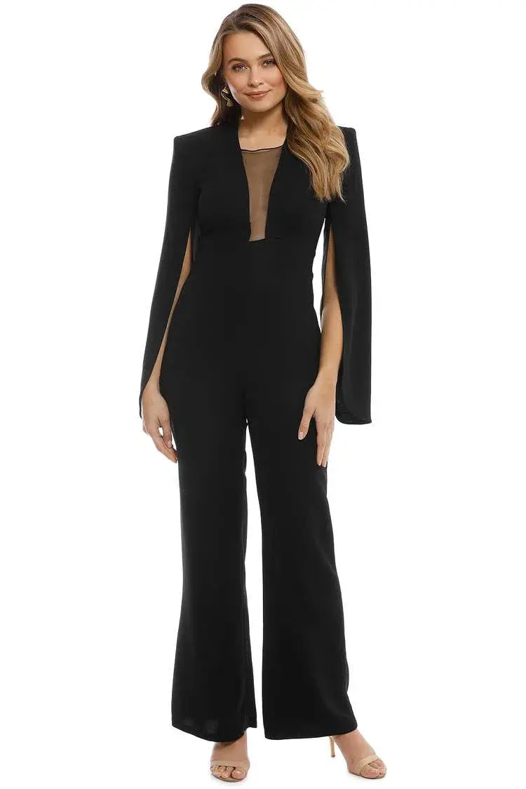 Carla Zampatti Navy Crepe Titania Jumpsuit Size 10 for rent on The Volte - main image