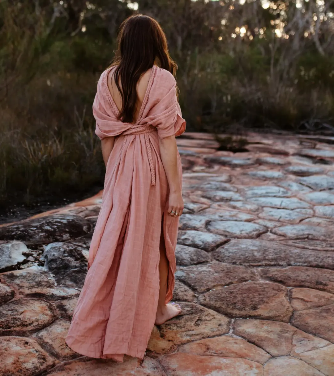 Chic Le Frique Ophelia Maxi Dress Salmon Pink One Size for rent on The Volte - main image