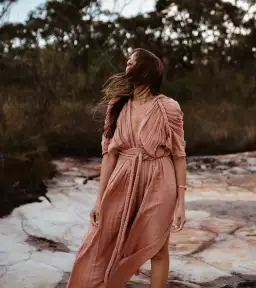 Chic Le Frique Ophelia Maxi Dress Salmon Pink One Size for rent on The Volte - image 8